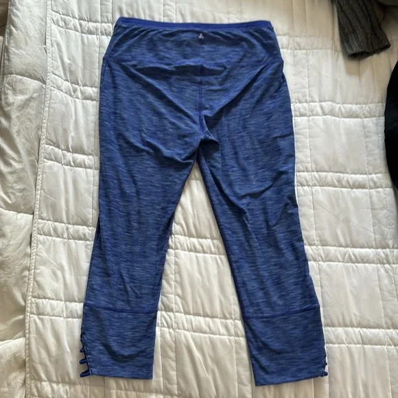 prAna Tori Capri Leggings Womens Heather Blue Athletic Running Yoga Pants Size M - Picture 4 of 4